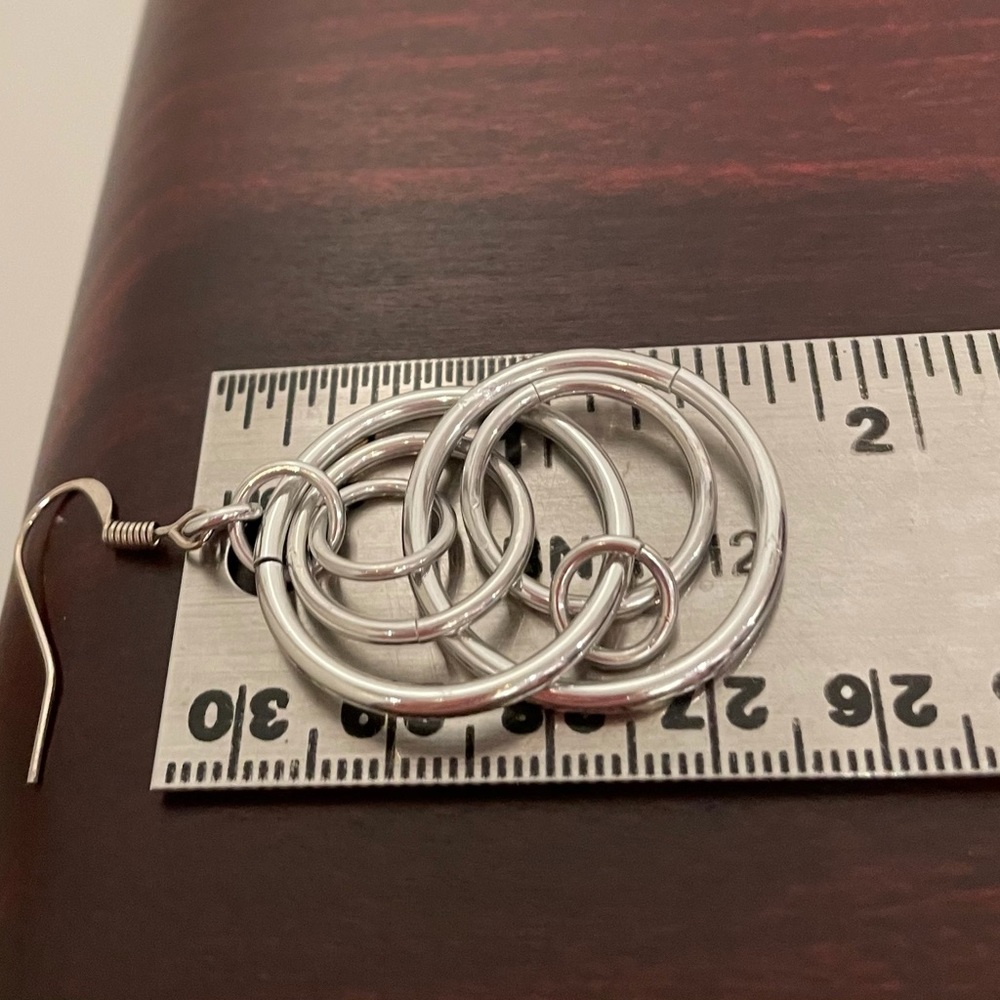 Sterling Silver Dangle Loop Earrings - image 2